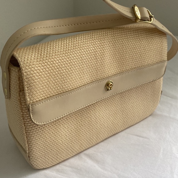 ETIENNE AIGNER Vintage 90s Cream Basket Weave Jute Leather Shoulder Bags NWOT - Picture 8 of 15